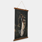 Vintage Wreath Monogram Wedding Photo Memory Hangend Wandkleed (Gebogen)