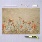 Vintage Writing and Flowers Shabby Chic Decoupage Tissuepapier (Craft)