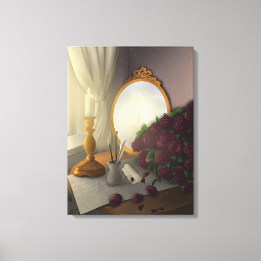 Vintage Writing Desk Canvas Afdruk (Voorkant)