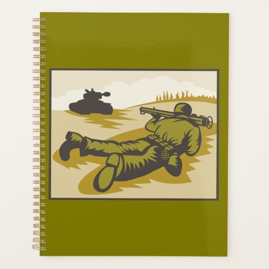 Vintage WW2 Bazooka Soldaat en Tank Planner (Voorkant)