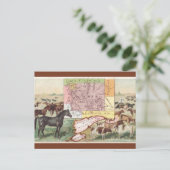 Vintage Wyoming Map Briefkaart (Staand voorkant)