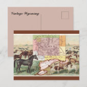 Vintage Wyoming Map Briefkaart (Voorkant / Achterkant)