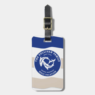 Vintage Yacht Club Haaien Familie Strand Badge Bagagelabel