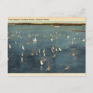 Vintage, Yacht Regatta, Harbour, Portland Maine Briefkaart