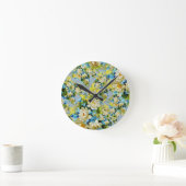 Vintage yellow floral pattern ronde klok (Huis)