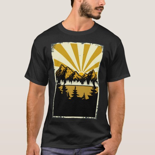 Vintage Yellow Mountains T-shirt (Voorkant)