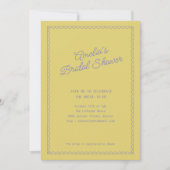 Vintage Yellow Scalloped Doodle Bridal Shower Kaart (Voorkant)