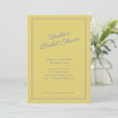 Vintage Yellow Scalloped Doodle Bridal Shower Kaart (Staand voorkant)