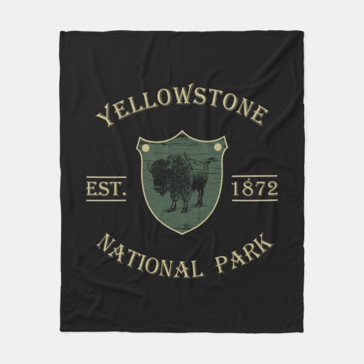 Vintage Yellowstone Nationaal Park Fleece Deken (Voorkant)
