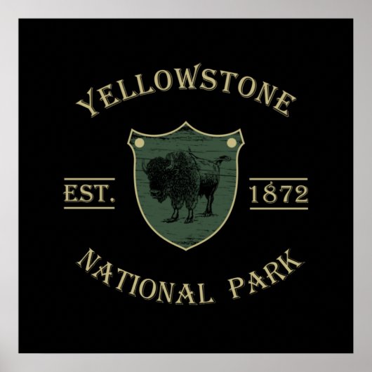 Vintage Yellowstone Nationaal Park Poster (Voorkant)