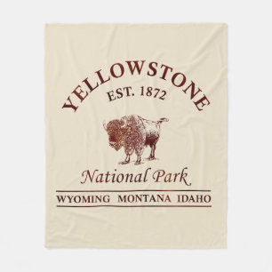 Vintage Yellowstone National Park Fleece Deken