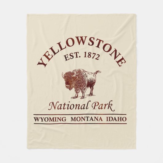 Vintage Yellowstone National Park Fleece Deken (Voorkant)