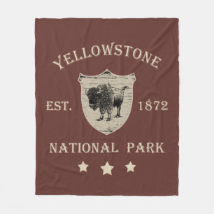 Vintage Yellowstone National Park Fleece Deken