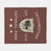 Vintage Yellowstone National Park Fleece Deken (Voorkant (Horizontaal))