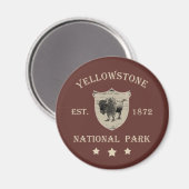 Vintage Yellowstone National Park Magneet (Voorkant / Achterkant)