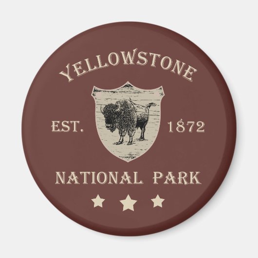 Vintage Yellowstone National Park Magneet (Voorkant)