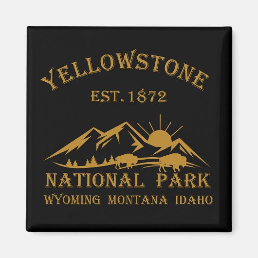 Vintage Yellowstone National Park Magneet (Voorkant)