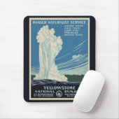 Vintage Yellowstone National Park Old Faithful Muismat (Met muis)