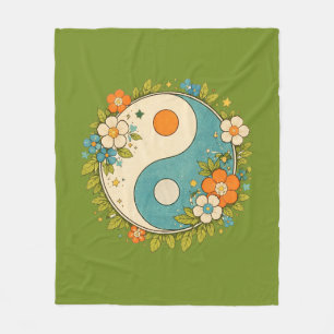 Vintage Yin Yang-symbool Fleece Deken