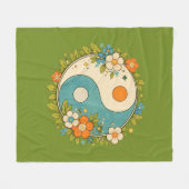 Vintage Yin Yang-symbool Fleece Deken (Voorkant (Horizontaal))
