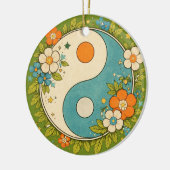 Vintage Yin Yang-symbool Keramisch Ornament (Links)