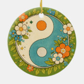 Vintage Yin Yang-symbool Keramisch Ornament (Achterkant)