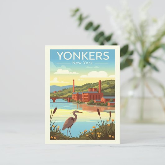 Vintage Yonkers New York Briefkaart (Staand voorkant)
