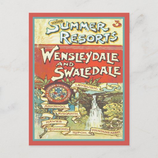 Vintage Yorkshire Railroad Tourist Guide Hoesje Briefkaart (Voorkant)