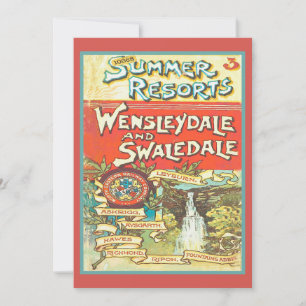 Vintage Yorkshire Railroad Tourist Guide Hoesje Kaart