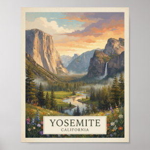 Vintage Yosemite California Reisposter Nation Poster