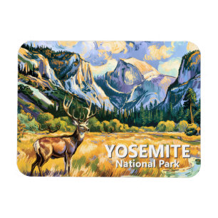 Vintage Yosemite Half Dome Dier Herten Van Gogh Magneet