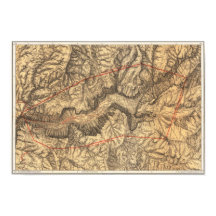 Vintage Yosemite National Park Map 1883