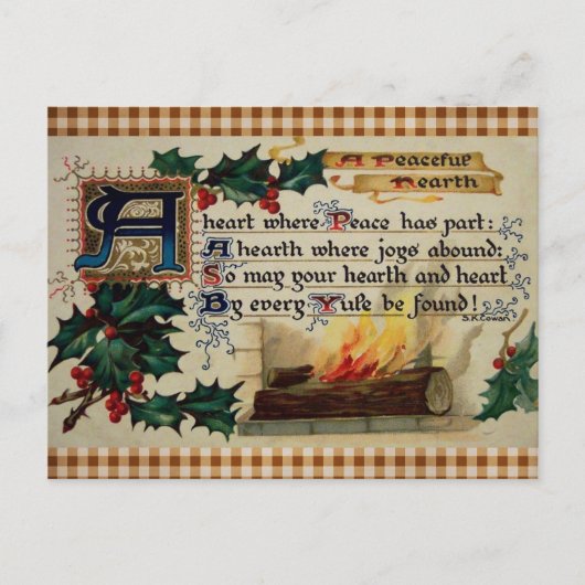 Vintage Yule Briefkaart (Voorkant)