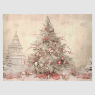 Vintage zachte beige kerst X-mas boom decoupage Tissuepapier