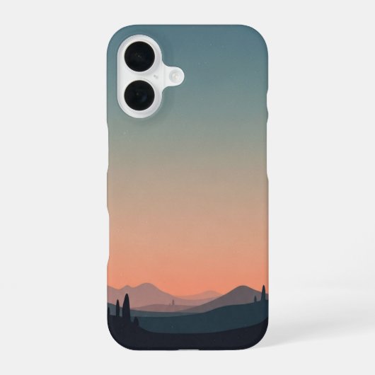 Vintage Zachte Horizon iPhone 16 Hoesje (Achterkant)