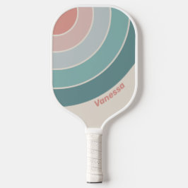 Vintage zachte zee schelp cirkel streep met naam pickleball paddle