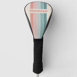 Vintage Zachte Zee Schelp Speld Gestreept met Naam Golfheadcover