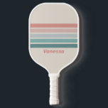 Vintage Zachte Zeeschelp Overdwars Gestreept met N Pickleball Paddle<br><div class="desc">Vintage zachte schelp over strepen met naam Pickleball-paddle roept de zachte schoonheid en kalme ritme van de kustlijn op, waardoor elke rally een serene en toch levendige energie krijgt. Het vloeiende ontwerp suggereert beweging en gratie en verandert elke wedstrijd in een expressieve vertoning van persoonlijkheid en stijl. Perfect voor spelers...</div>