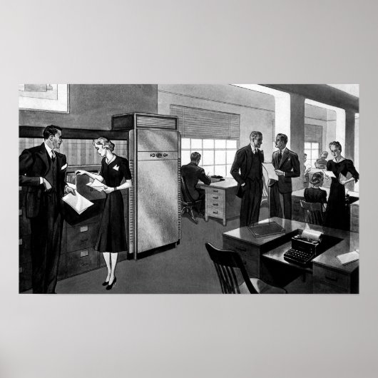 Vintage Zakelijk, Executives Kantoor Poster (Voorkant)