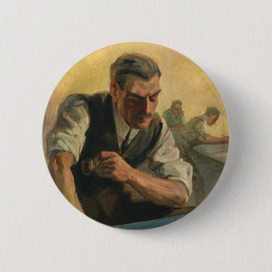 Vintage zakelijke architect en bouwblauwdrukken ronde button 5,7 cm