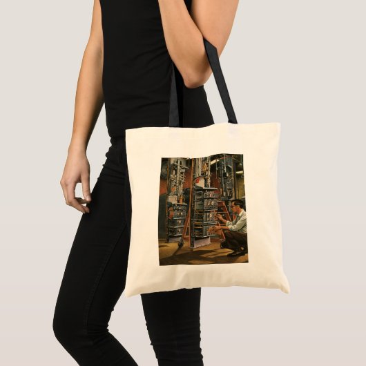 Vintage Zakelijke Radio Technicus Repareert Appara Tote Bag (Voorkant (product))