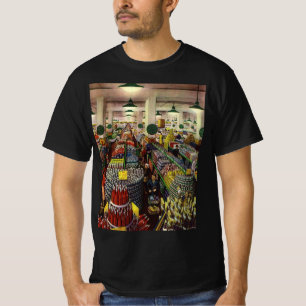 Vintage zakelijke supermarkt, eten en drank t-shirt