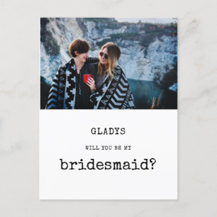 Vintage Zal jij mijn bruidsmeisje foto zijn Briefkaart
