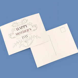 Vintage Zalige Moedersdag Ansichtkaart Groeten Briefkaart