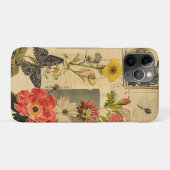 Vintage Zangvogel Bloemenkraantcollage Case-Mate iPhone Case (Achterkant (horizontaal))