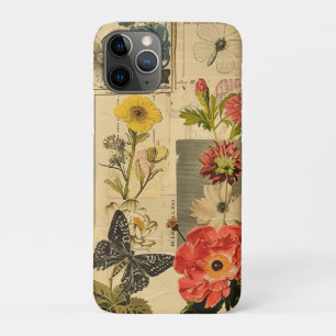 Vintage Zangvogel Bloemenkraantcollage Case-Mate iPhone Case