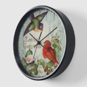 Vintage zangvogels decoratieve Pasen wandklok (Hoek)