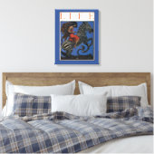 Vintage Zebra Art Nouveau Vrouw Life 1922 Canvas Afdruk (Insitu (Slaapkamer))