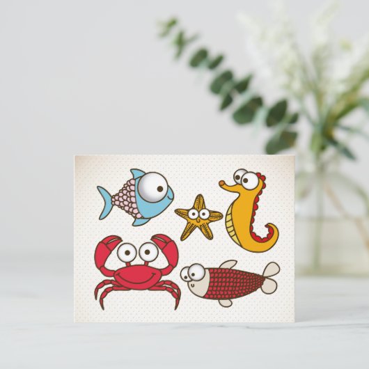 Vintage Zee Briefkaart (Staand voorkant)