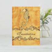 vintage , zee huwelijksuitnodiging voor een trouwe kaart (Staand voorkant)